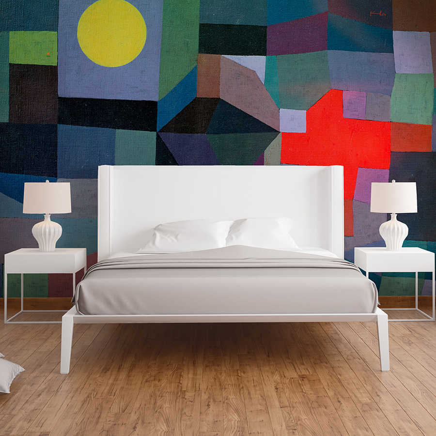 Bett, Schlafzimmer, Wandkunst, weißes Bett, Nachttische