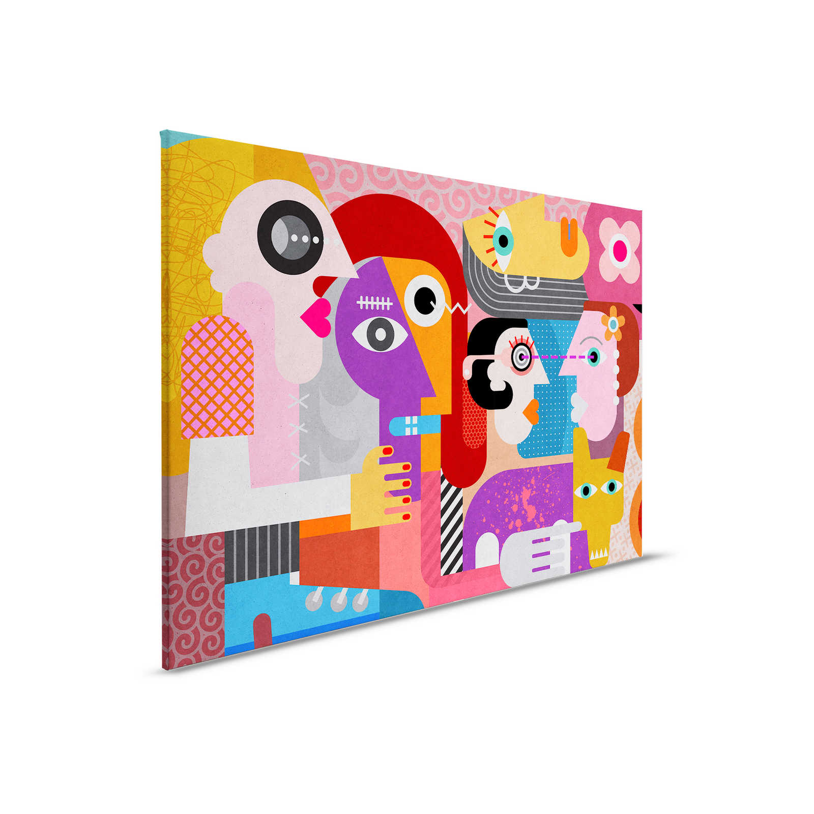             Couples 1 - Leinwandbild in Beton Struktur Pop Art Kunst-Collage – 0,90 m x 0,60 m
        