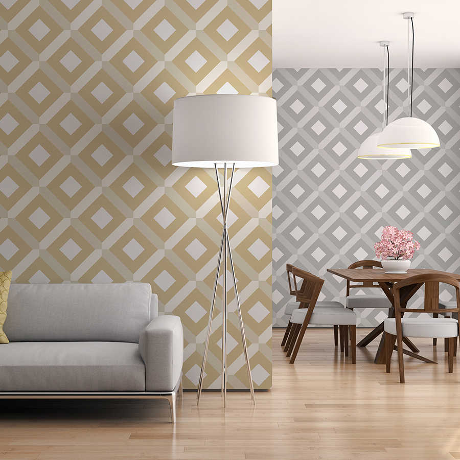 Wohnzimmer, Tapete, Muster, Lampe, Esstisch