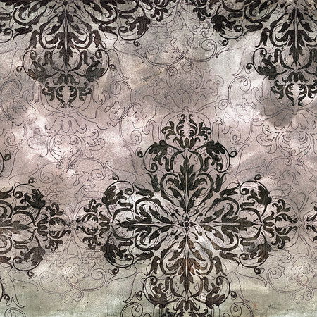         Ornament Fototapete florales Muster mit Liniendesign
    