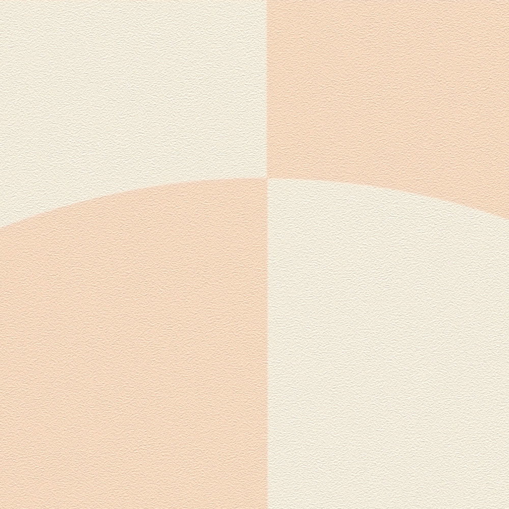             Grafische Vliestapete mit Dreiecken und Kreisen – Creme, Rosa
        