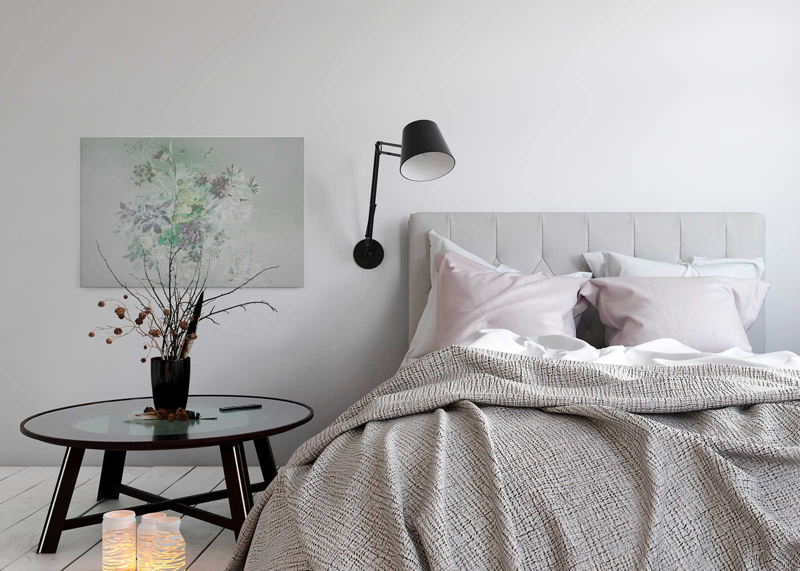             Leinwandbild Blumen mit Vintage Design – 0,90 m x 0,60 m
        