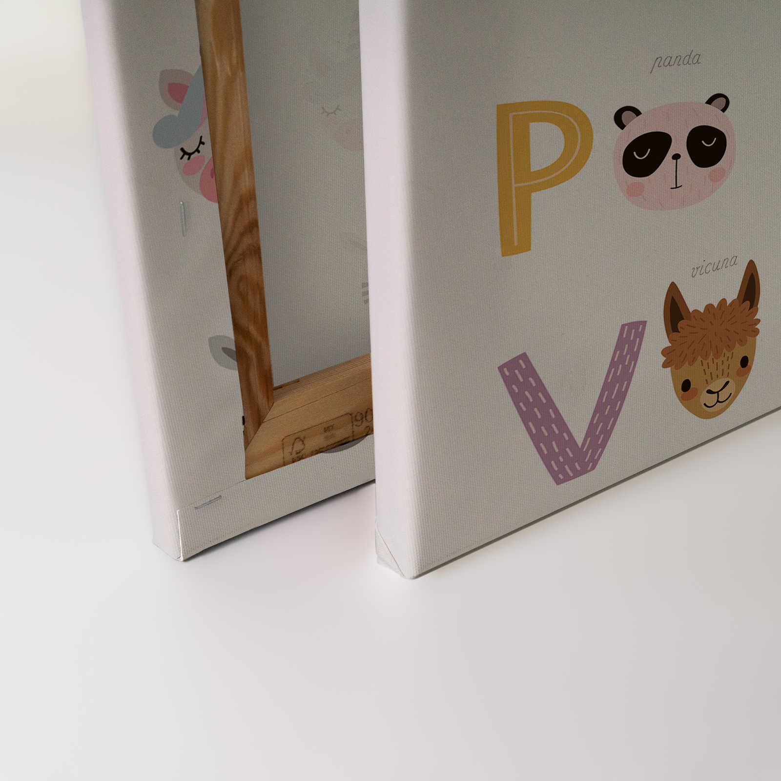 Leinwand ABC mit Tieren und Tiernamen – 90 cm x 60 cm