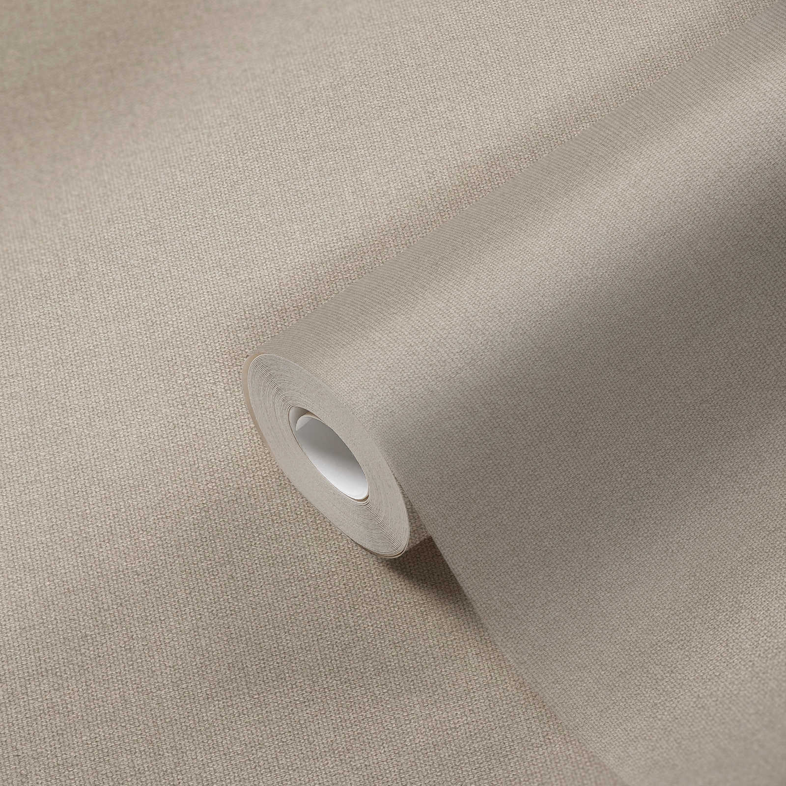 Leinenoptik Tapete mit Strukturoberfläche, einfarbig – Beige, Grau