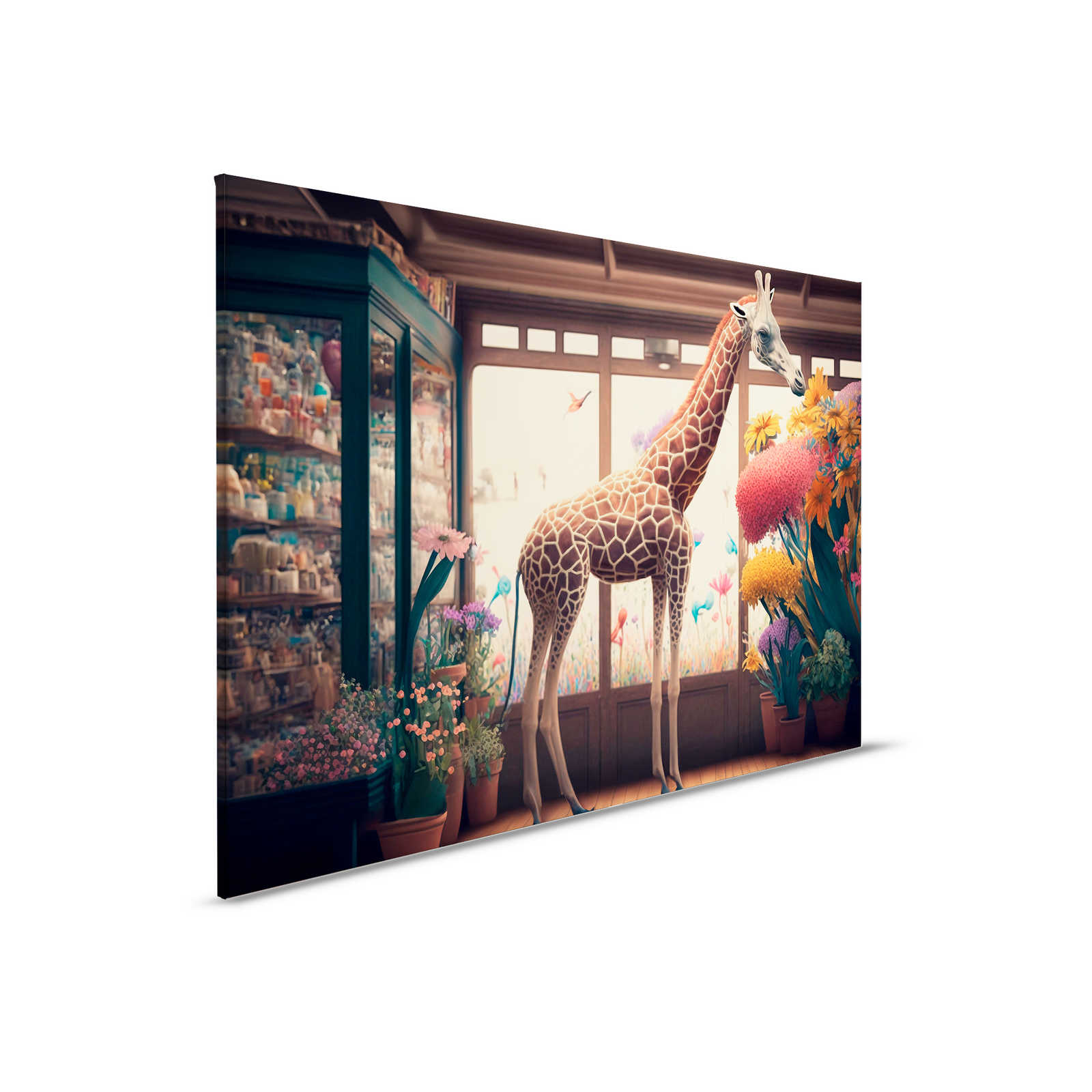             KI Canvas schilderij »bloem giraffe« - 90 cm x 60 cm
        