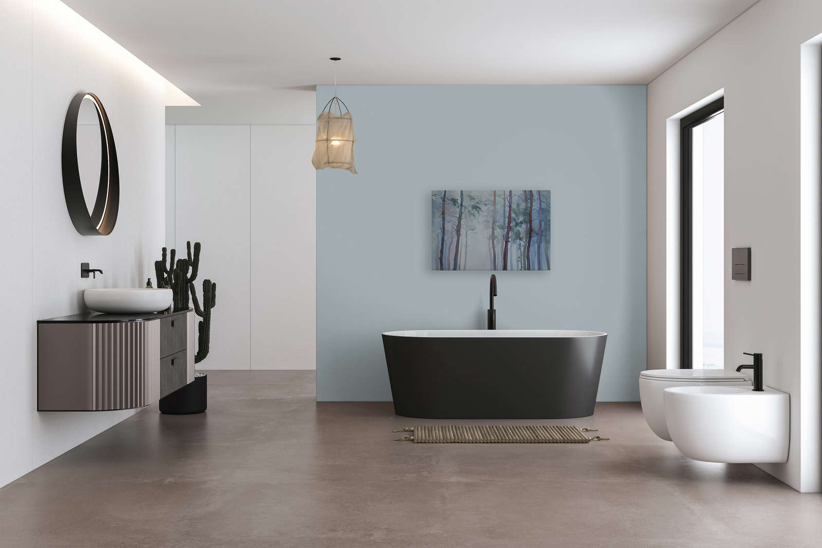Leinwand mit Waldmotiv im Aquarellstil – 0,90 m x 0,60 m