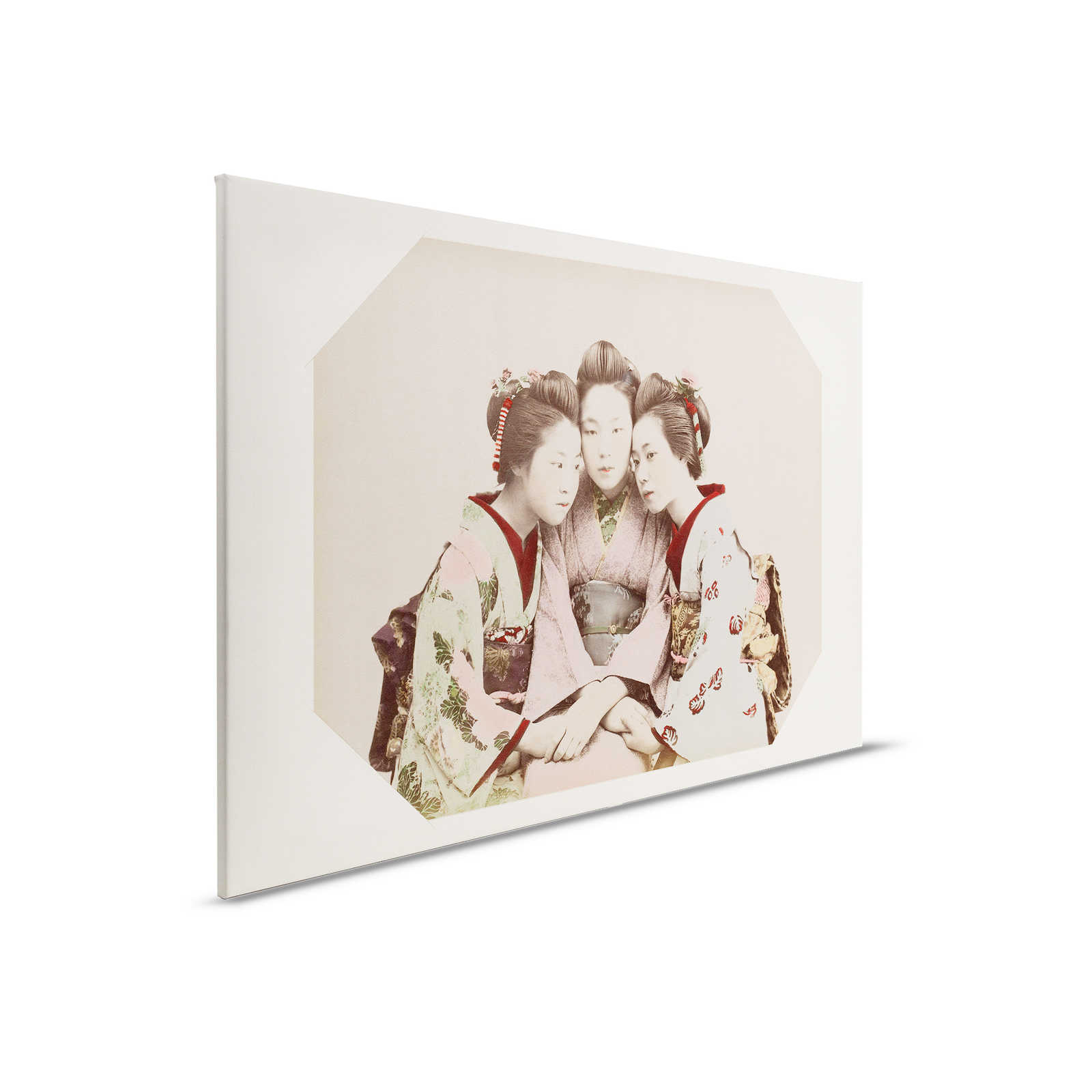         Kyoto 1 - Leinwandbild Vintage Geisha Portrait mit Bilderrahmen – 0,90 m x 0,60 m
    