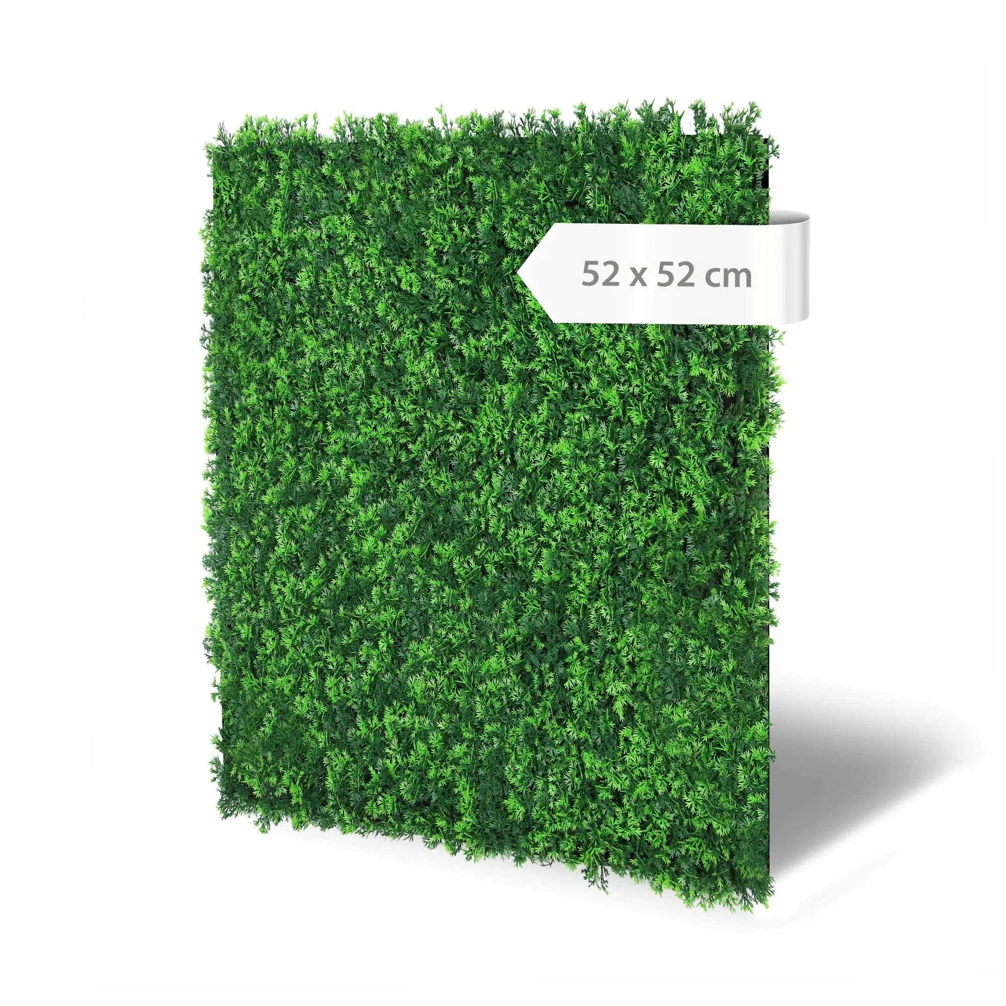 Wall panels with an artificial grass design in mixed shades of green, 52 x 52 cm