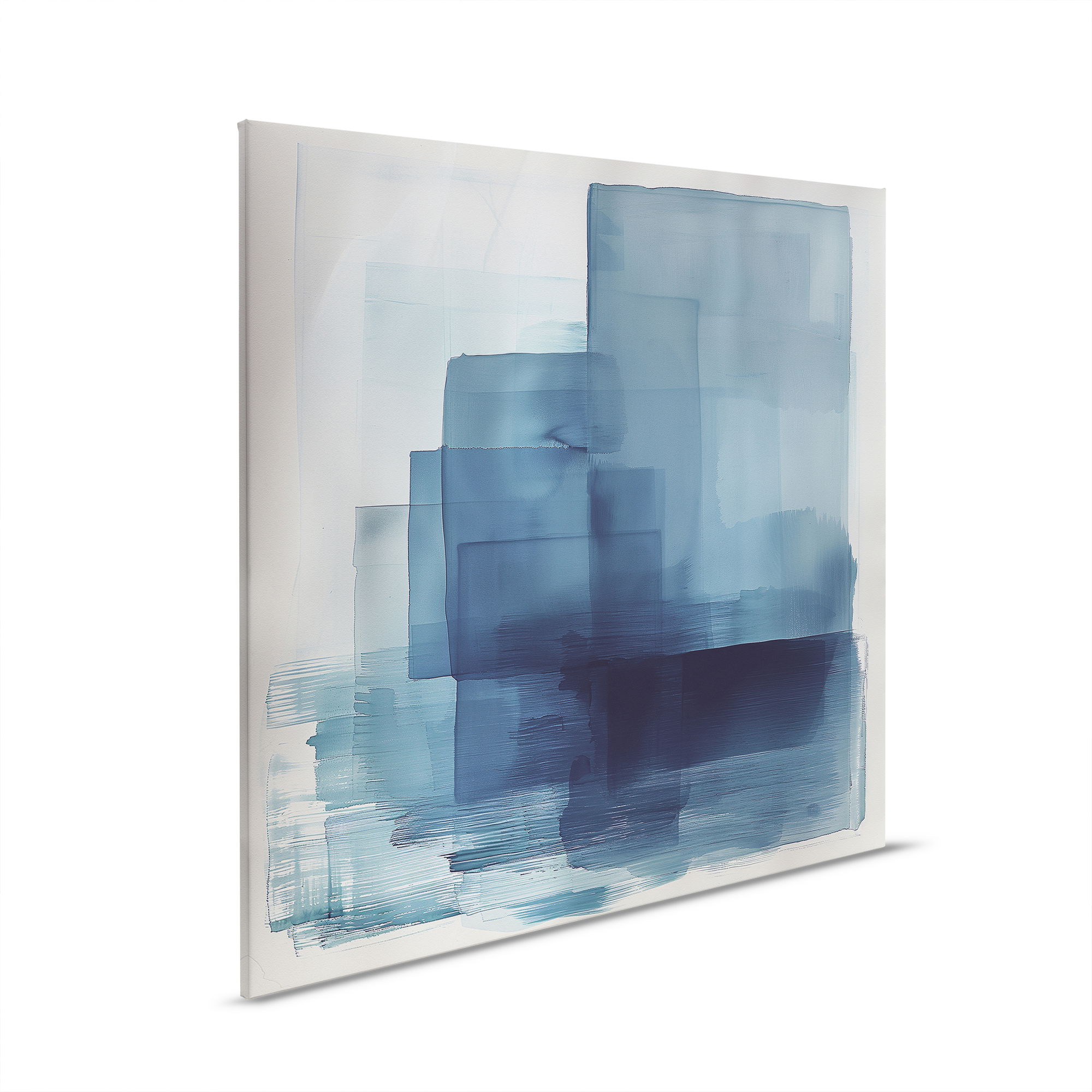         Ocean Blues - Tijdloze elegantie in blauw op canvas - 30 x 30 cm - Wit, Blauw
    