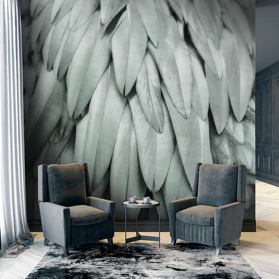         Fototapete Feder Flügel in Wasserblau
    