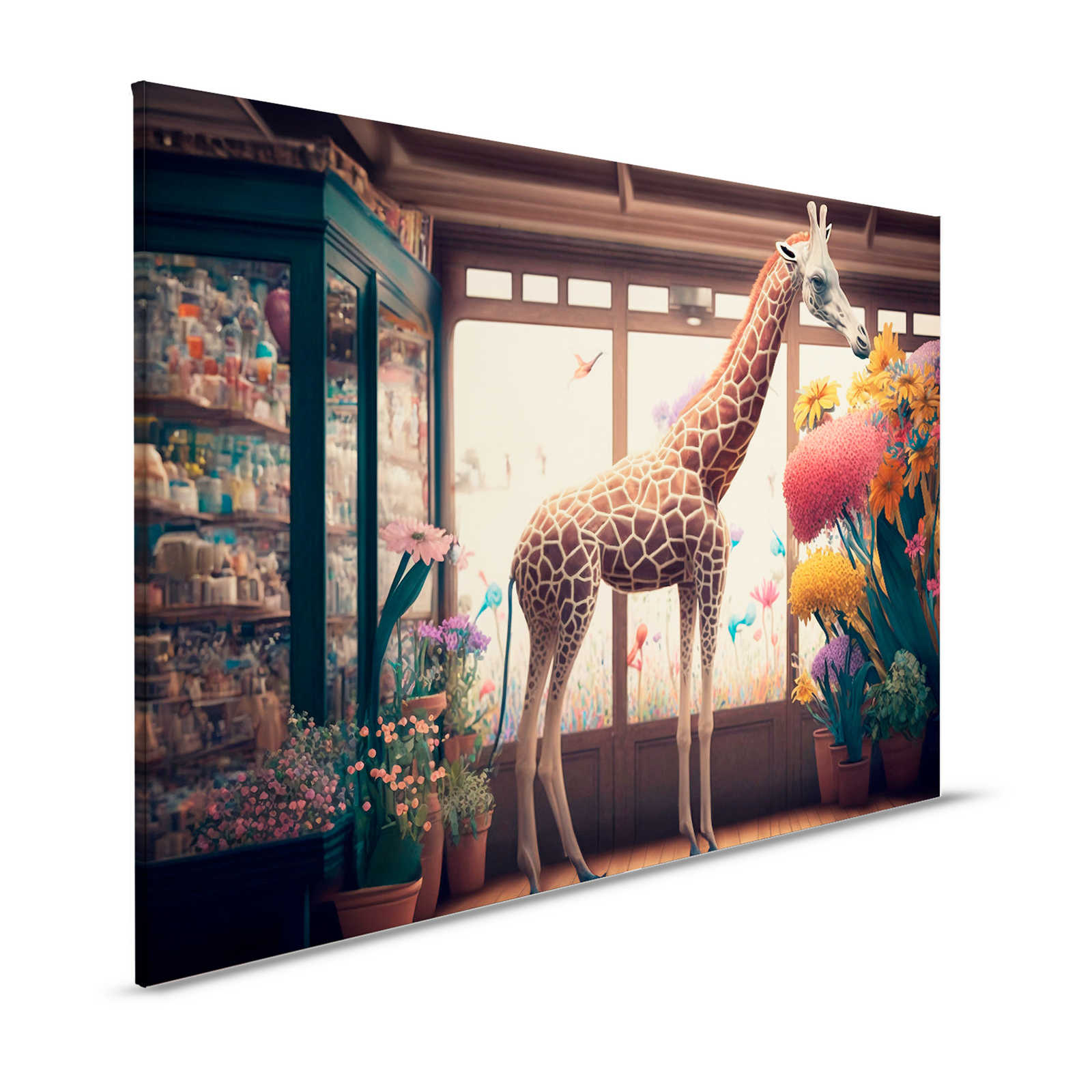         KI Canvas schilderij »bloem giraffe« - 120 cm x 80 cm
    