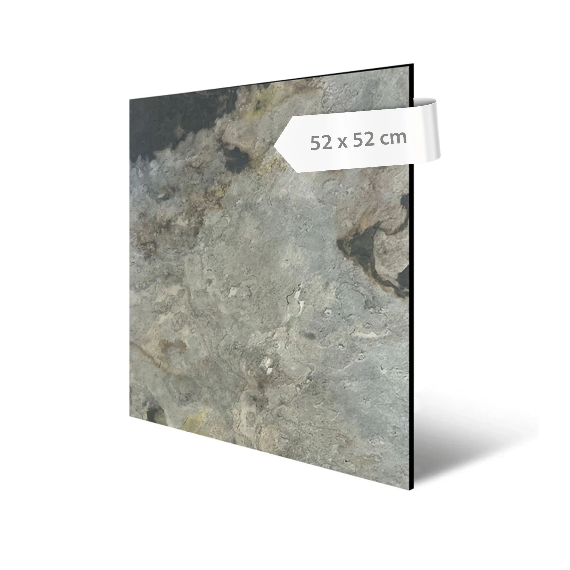 Real stone wall panels in a simple slate finish, 52 x 52 cm – grey