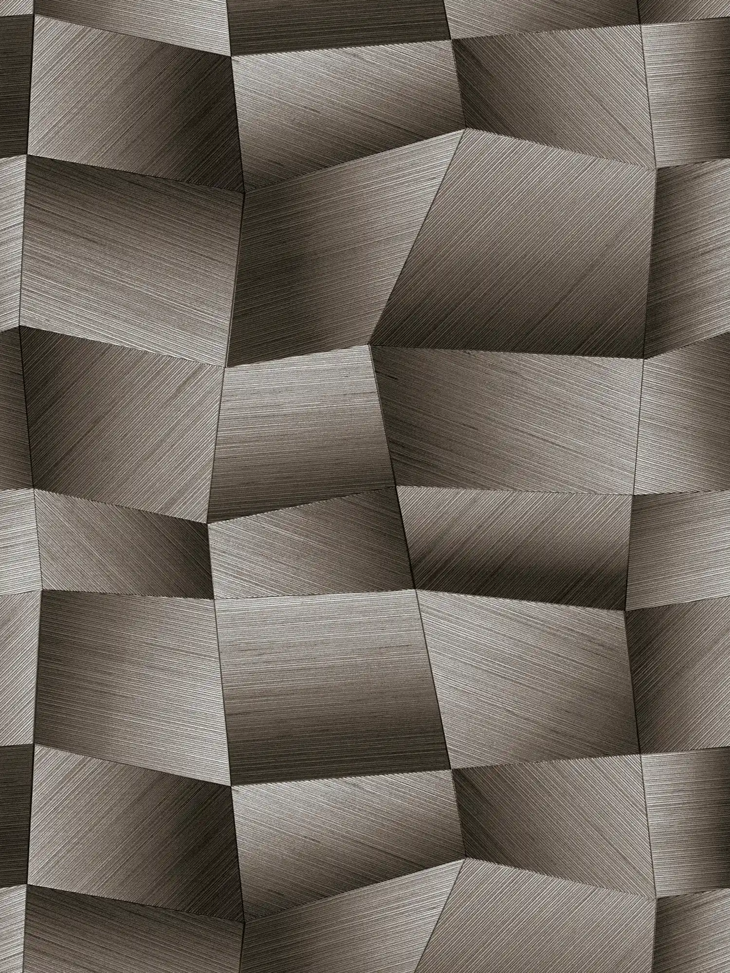         Modern design non-woven wallpaper with angular 3D geometric texture - grey, black, metallic
    
