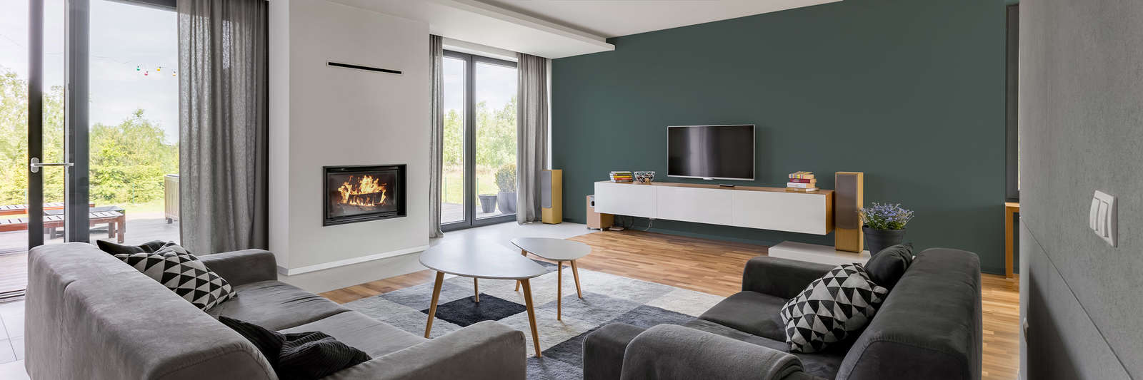 Dekoration für Zuhause, Wohnzimmer, Innenarchitektur, Kamin, Tabelle
