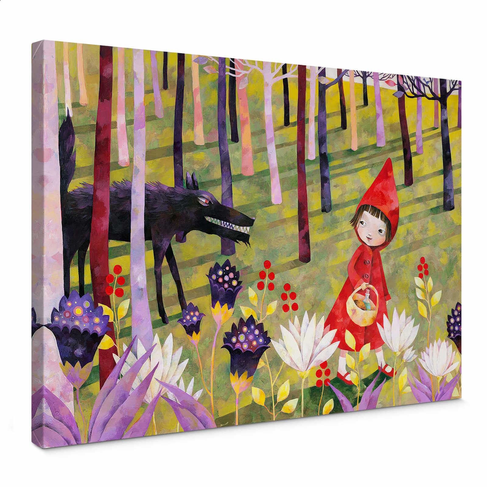         Tableau sur toile Chaperon Rouge Loup Forêt Naturel - 0,70 m x 0,50 m
    