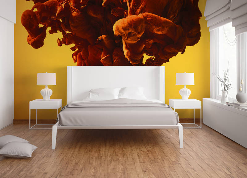             Fototapete mit abstraktem Farbmuster – Orange, Gelb
        