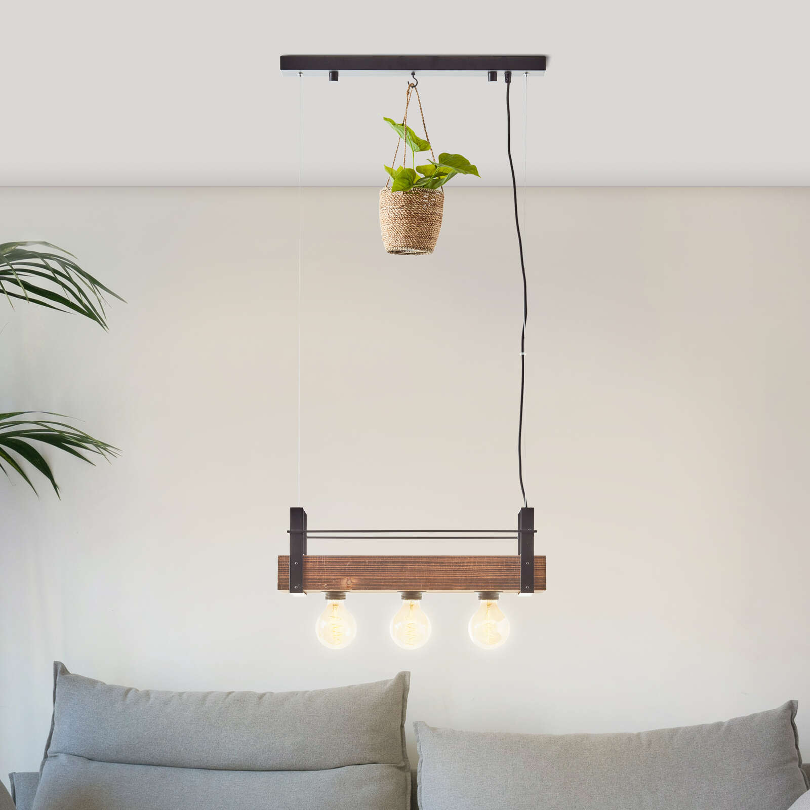 Pendelleuchte aus Holz - Aron 1 – Braun