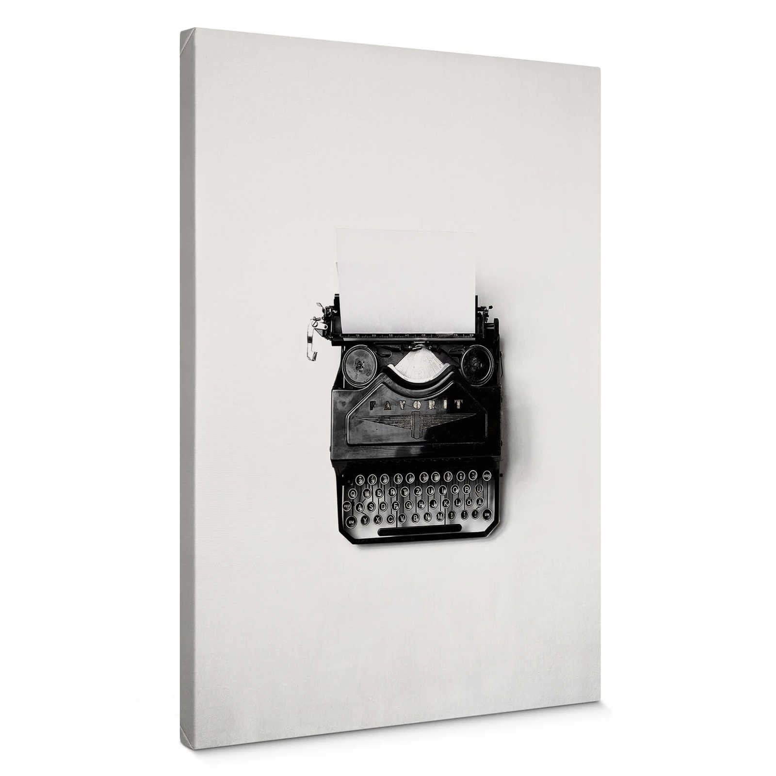         Canvas print typewriter retro design, black and white
    