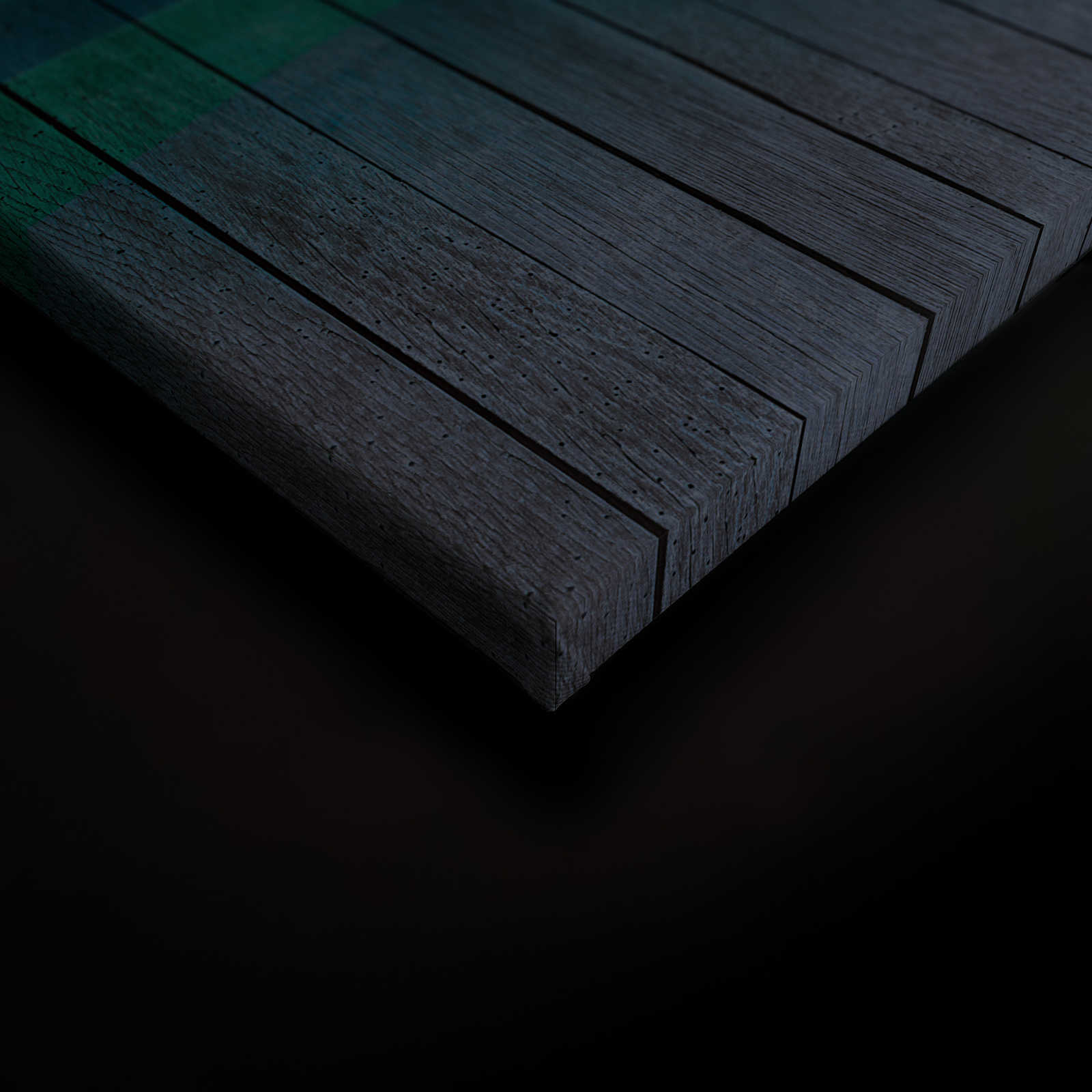             Mountains 3 - modernes Leinwandbild Berglandschaft & Bretteroptik – 0,90 m x 0,60 m
        