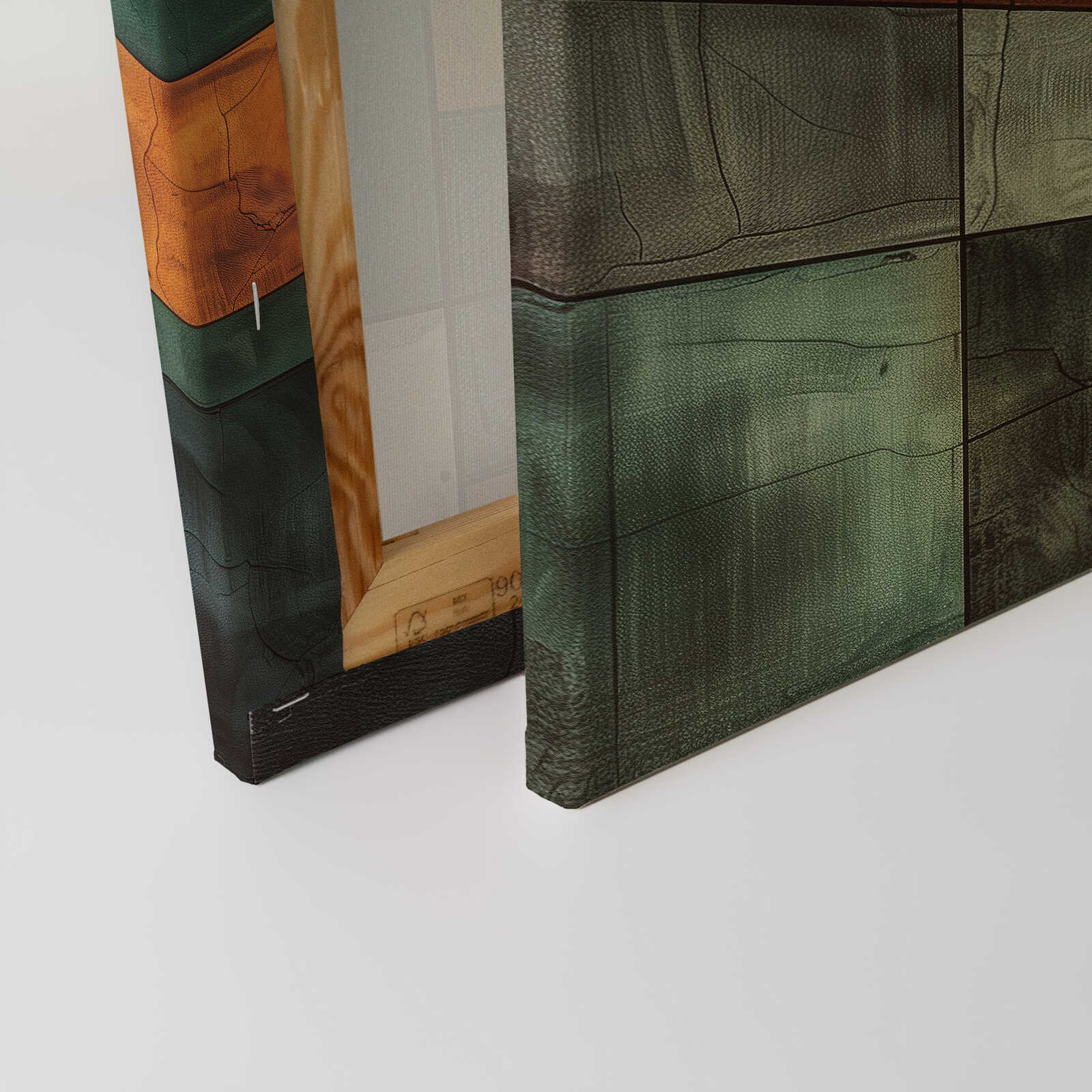             Farbmosaik der Natur - Abstraktes Leinwandbild – 30 x 45 cm - Grün, Gelb
        