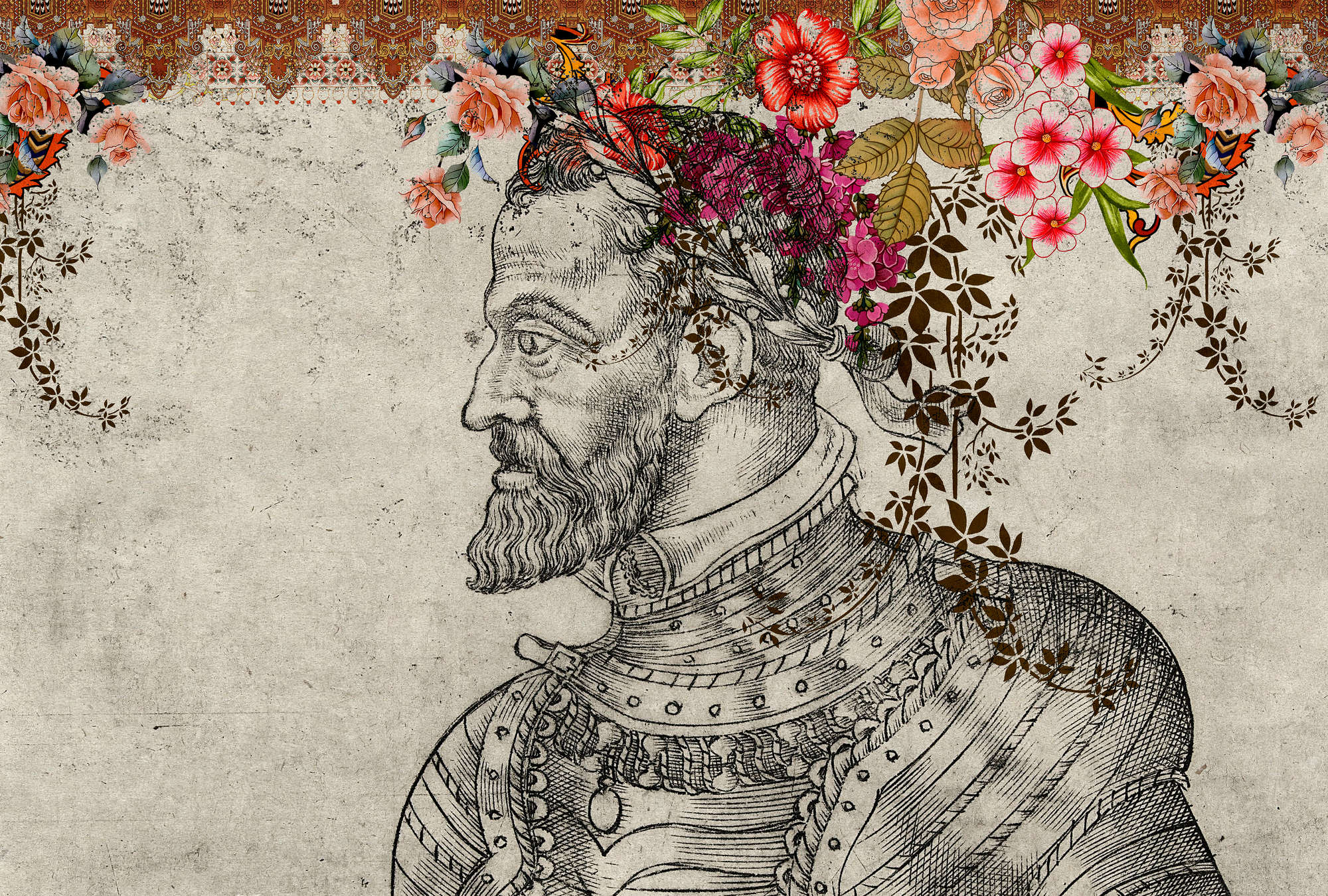 Kunst, Malerei, Person, Gesicht, Muster