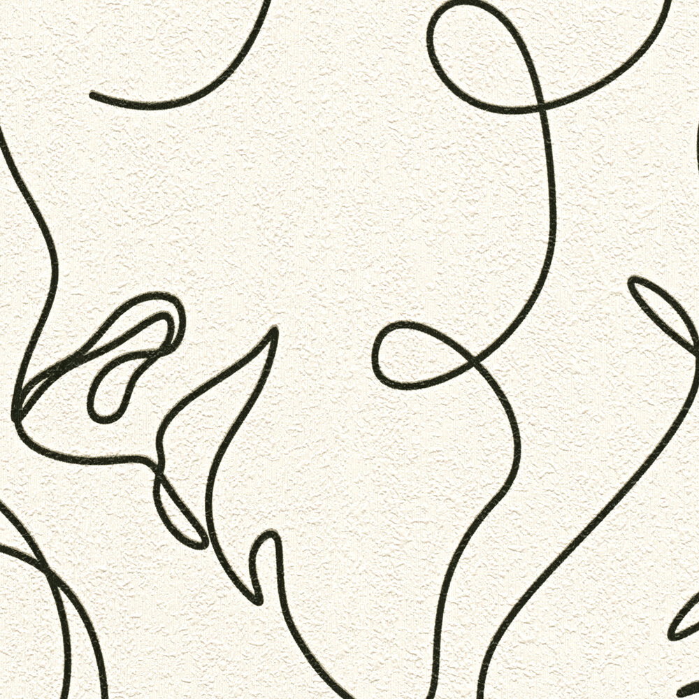 abstract, Linienkunst, Beigefarbener Hintergrund, kontinuierliche Linie, Skizzenmuster