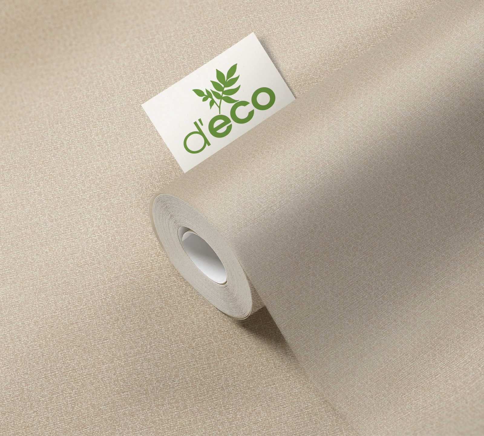             PVC-freie Vliestapete mit glänzendem Tupfmuster – Beige
        