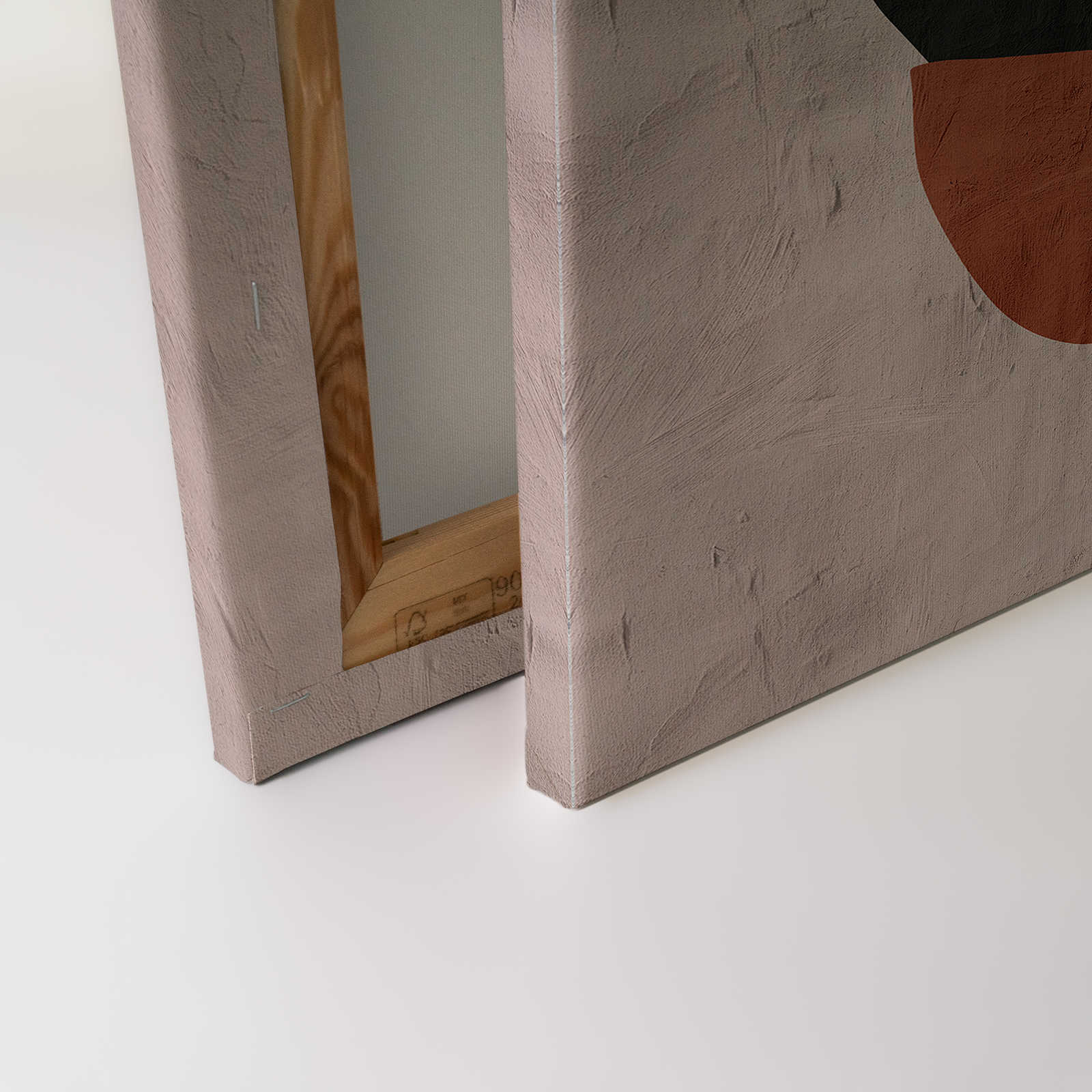 Santa Fe 1 - Leinwandbild Lehmwand Beige mit Ethno Design – 0,90 m x 0,60 m