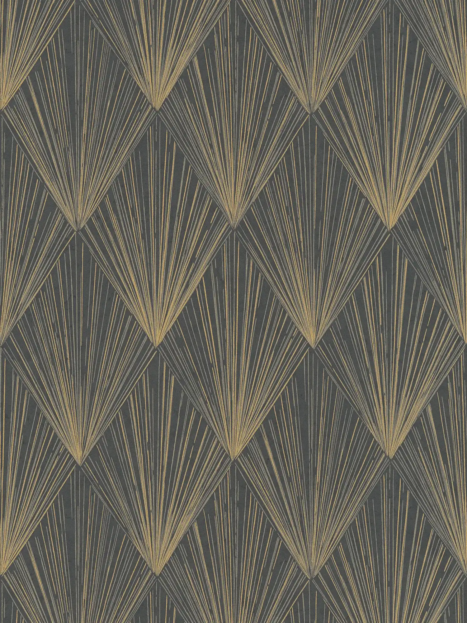        Schwarze Vliestapete mit Metallic-Muster – Beige, Metallic, Schwarz
    