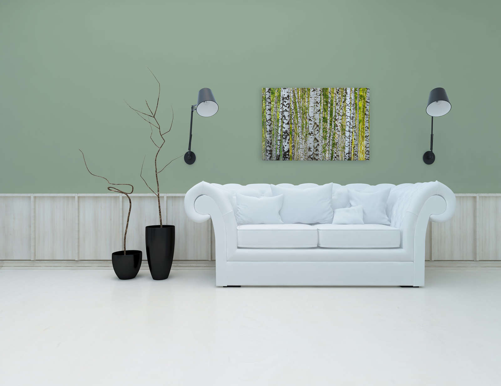             Birkenwald Leinwandbild Baumstamm Motiv – 0,90 m x 0,60 m
        