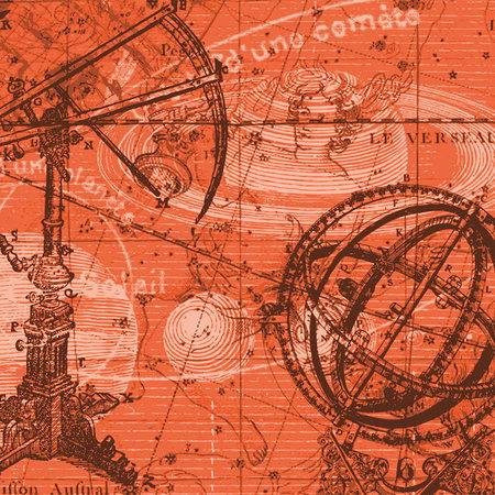         Astronomie - Vintage sterrenkaart ontwerpbehang
    