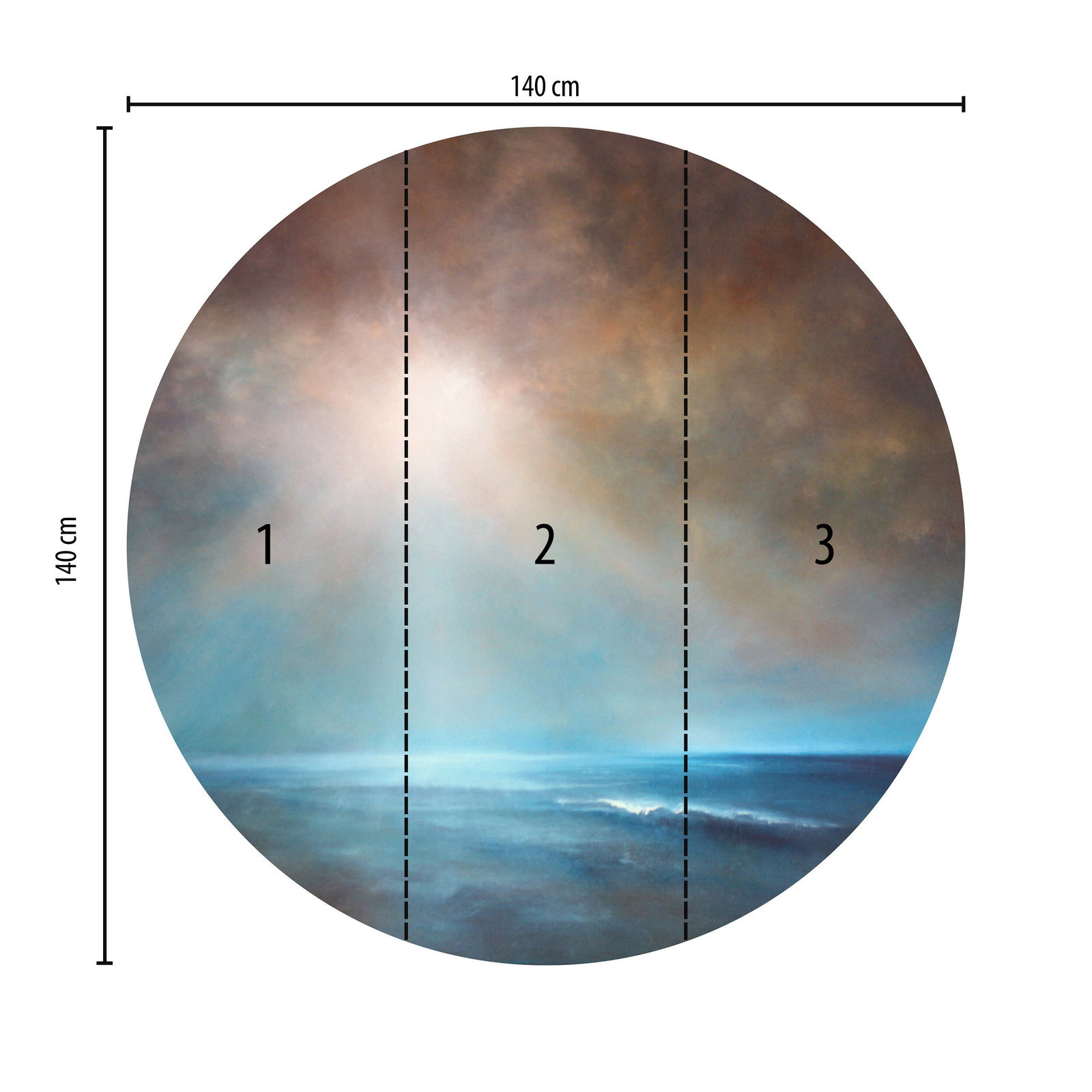             Fototapete rund Strand und Meer abstrakt
        