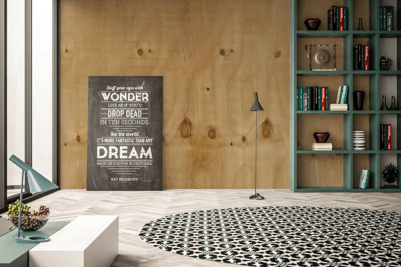 Wohnzimmer, Bücherregal, Stehleuchte, Teppich, Poster
