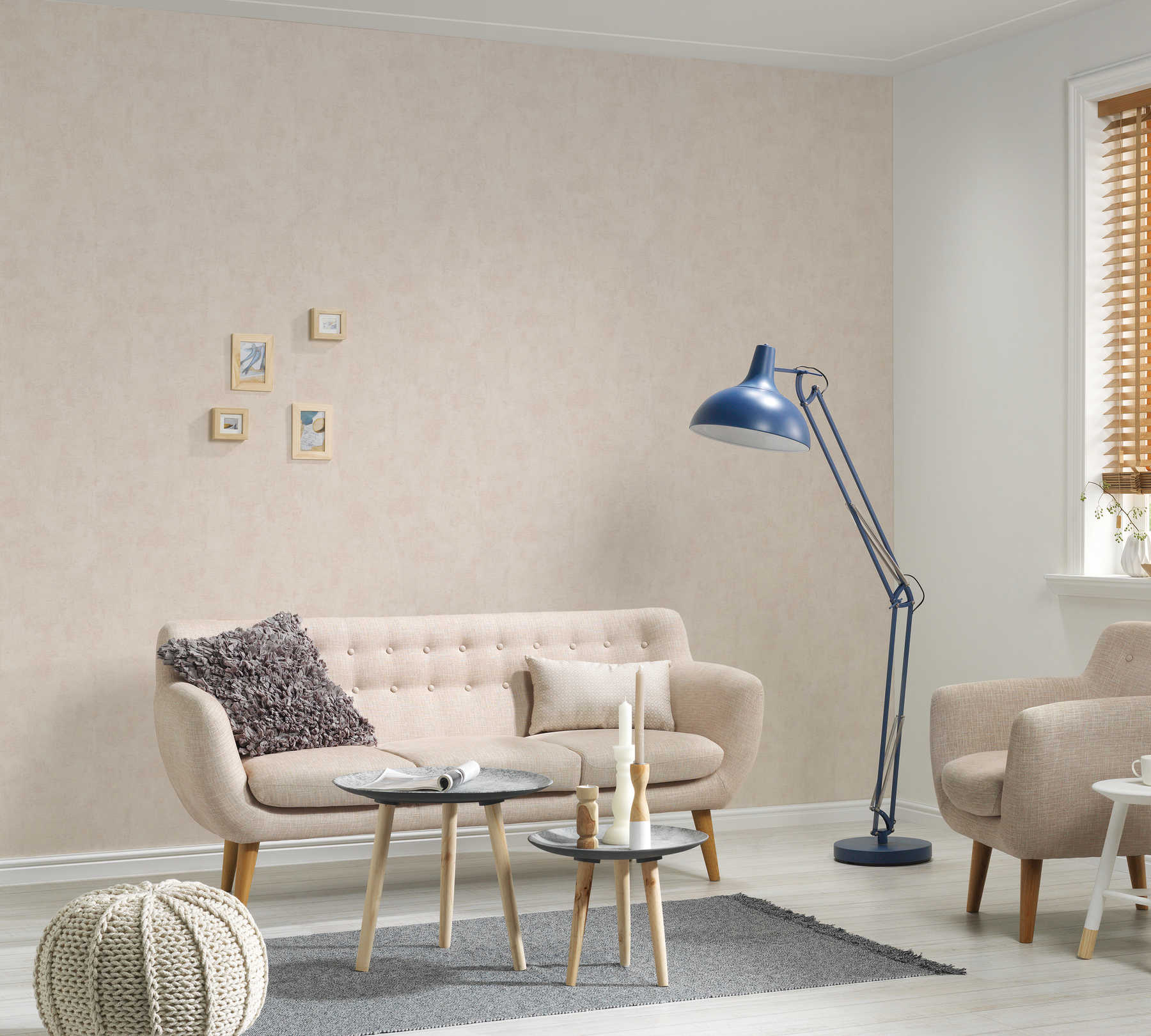 Putzoptik Tapete Vlies in Sand-Beige mit Struktureffekt