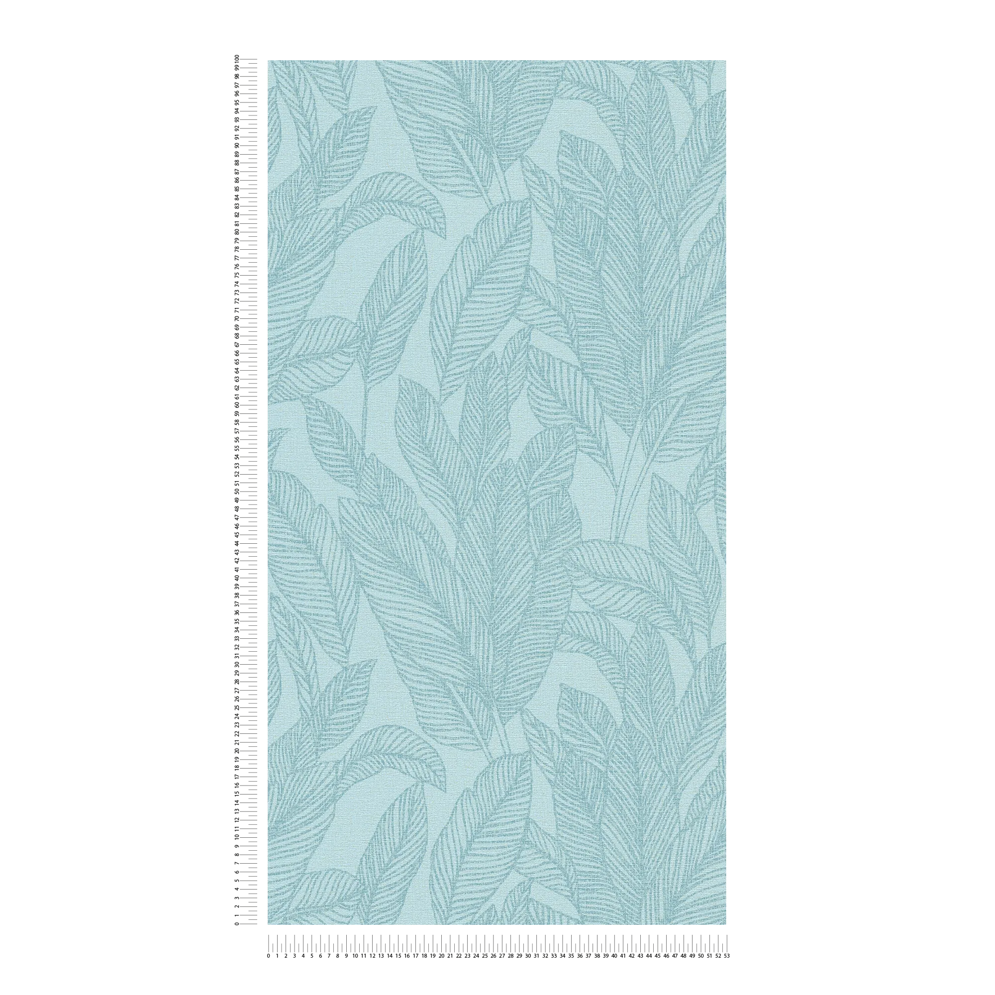 COSMOLiving - Strukturierte Vliestapete mit sanft glänzendem Palmenblatt-Design – Blau, Gold