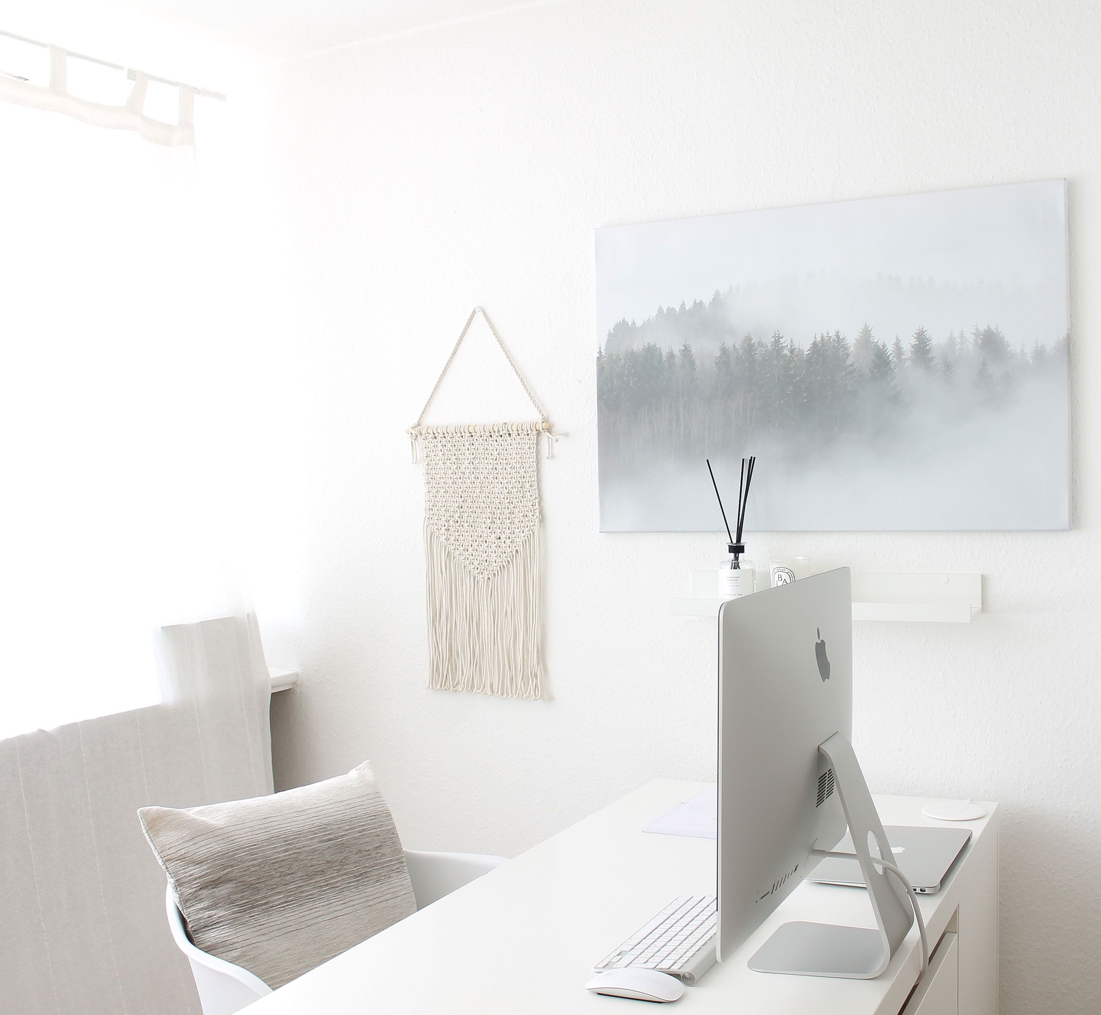 Forest Landscape Canvas Painting Grey