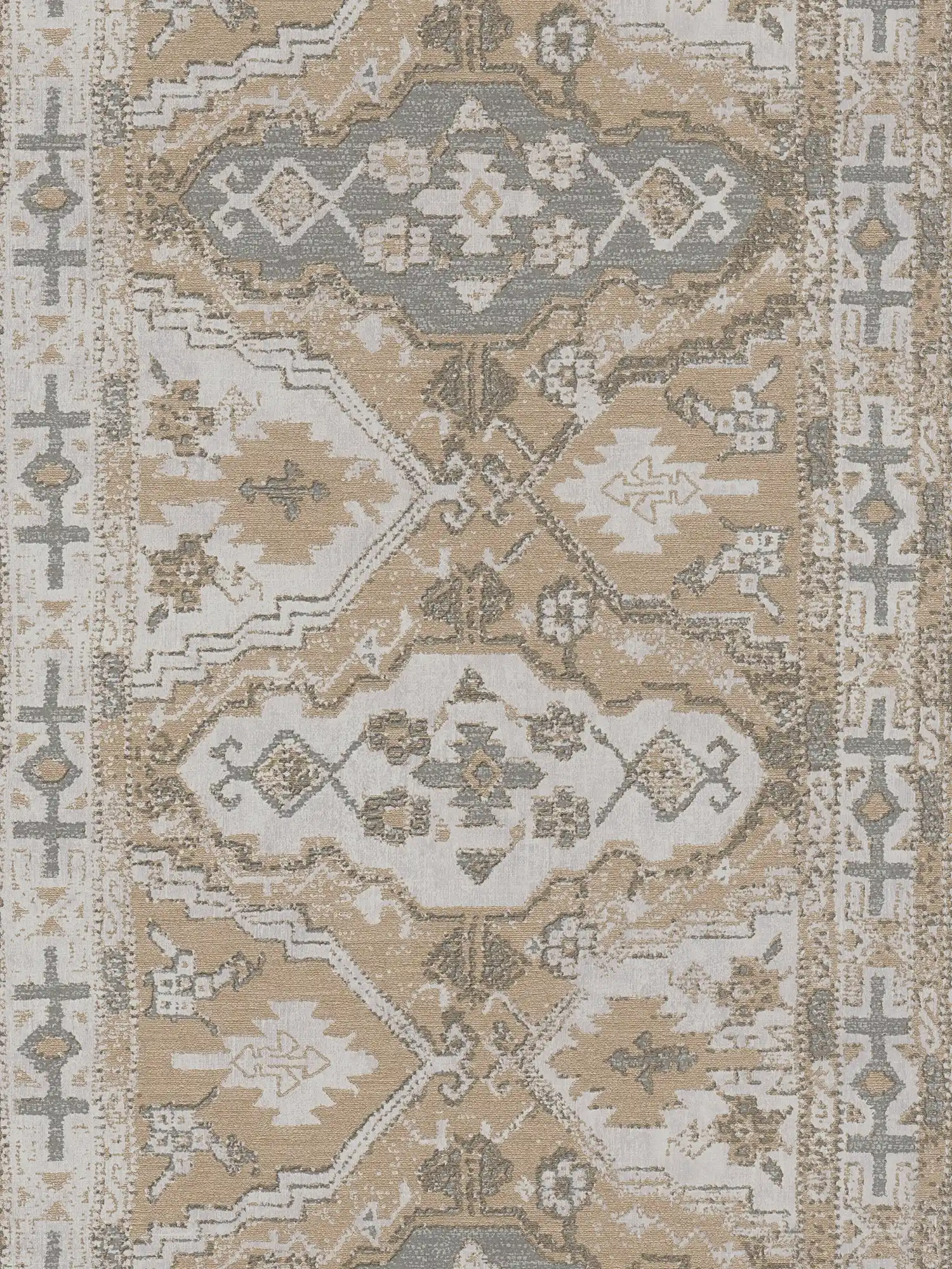 Vintage style wallpaper with textured pattern - beige, grey, black