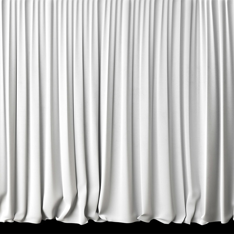 Curtain, Drapery, Silk-like, White, Floor-length