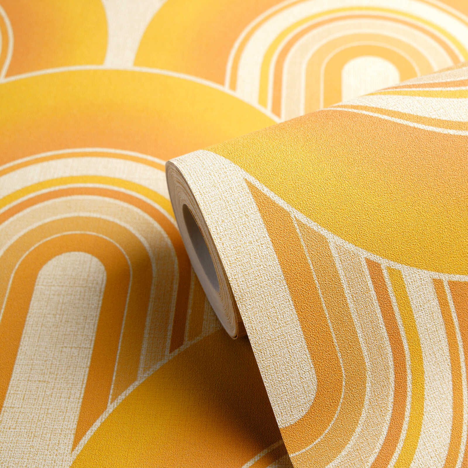 Klebeband, Selbstklebend, Muster, Rolle, Orange-Gelb