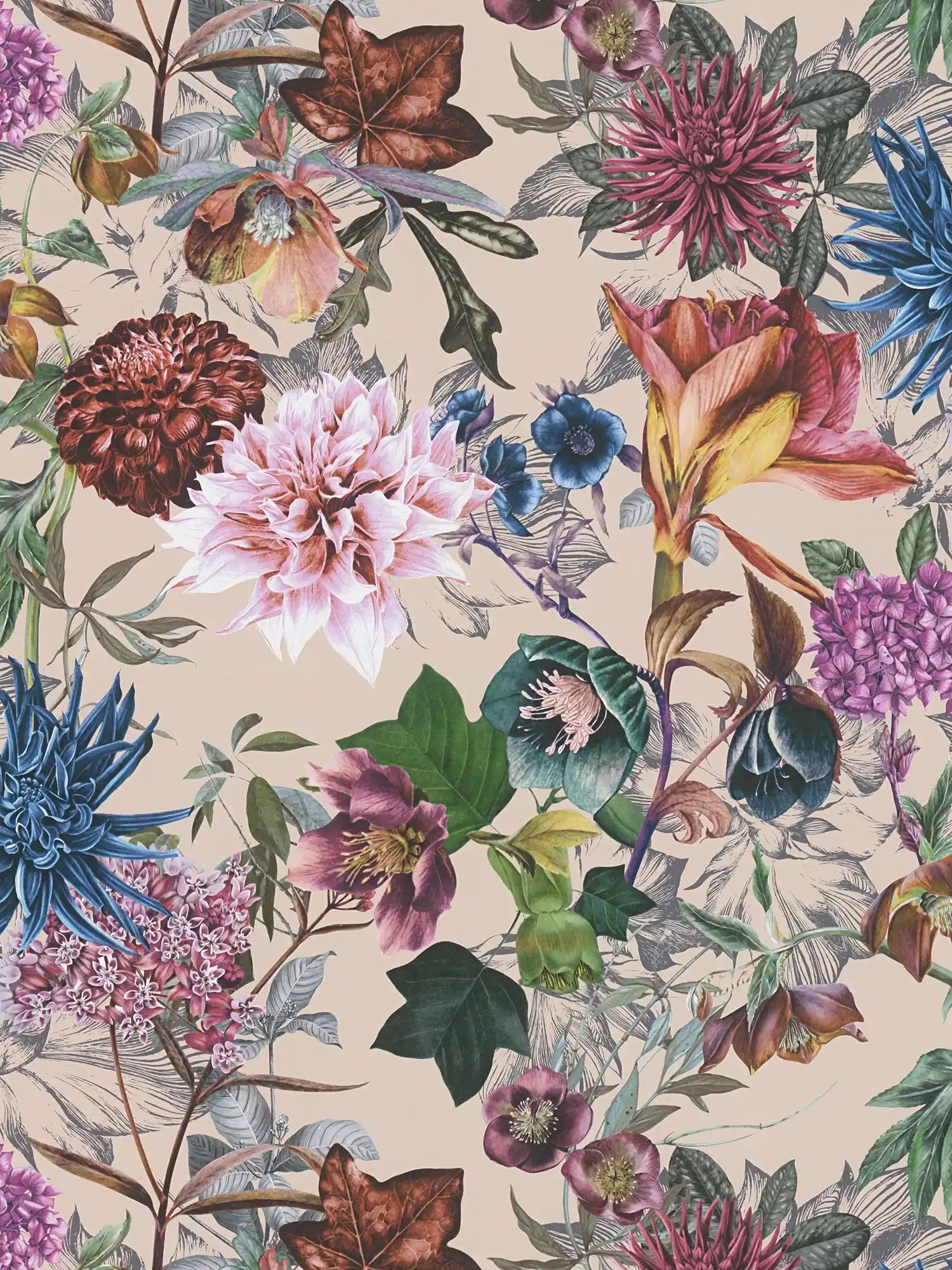         Wallpaper flowers design with colourful flowers - Colorful
    