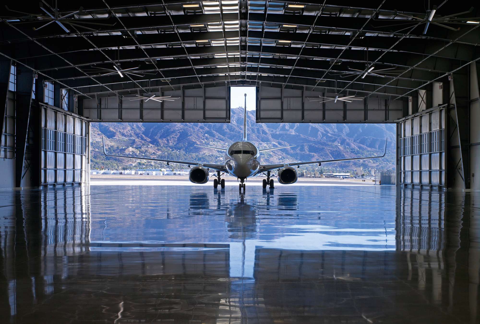 Flugzeug, Jet, Hangar, Flughafen, Rollfeld