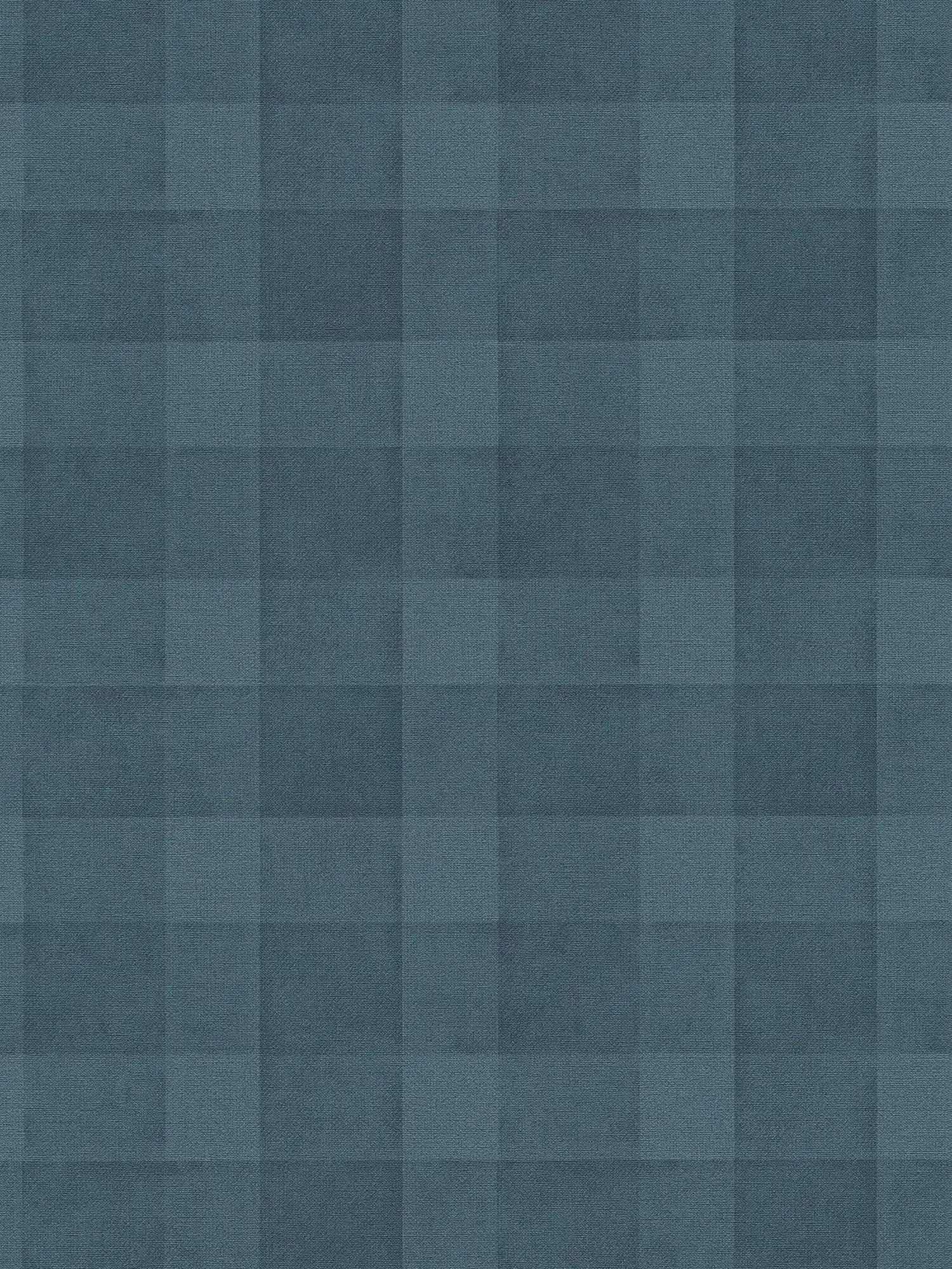 PVC-freie Tapete mit grafischem Karomuster – Blau