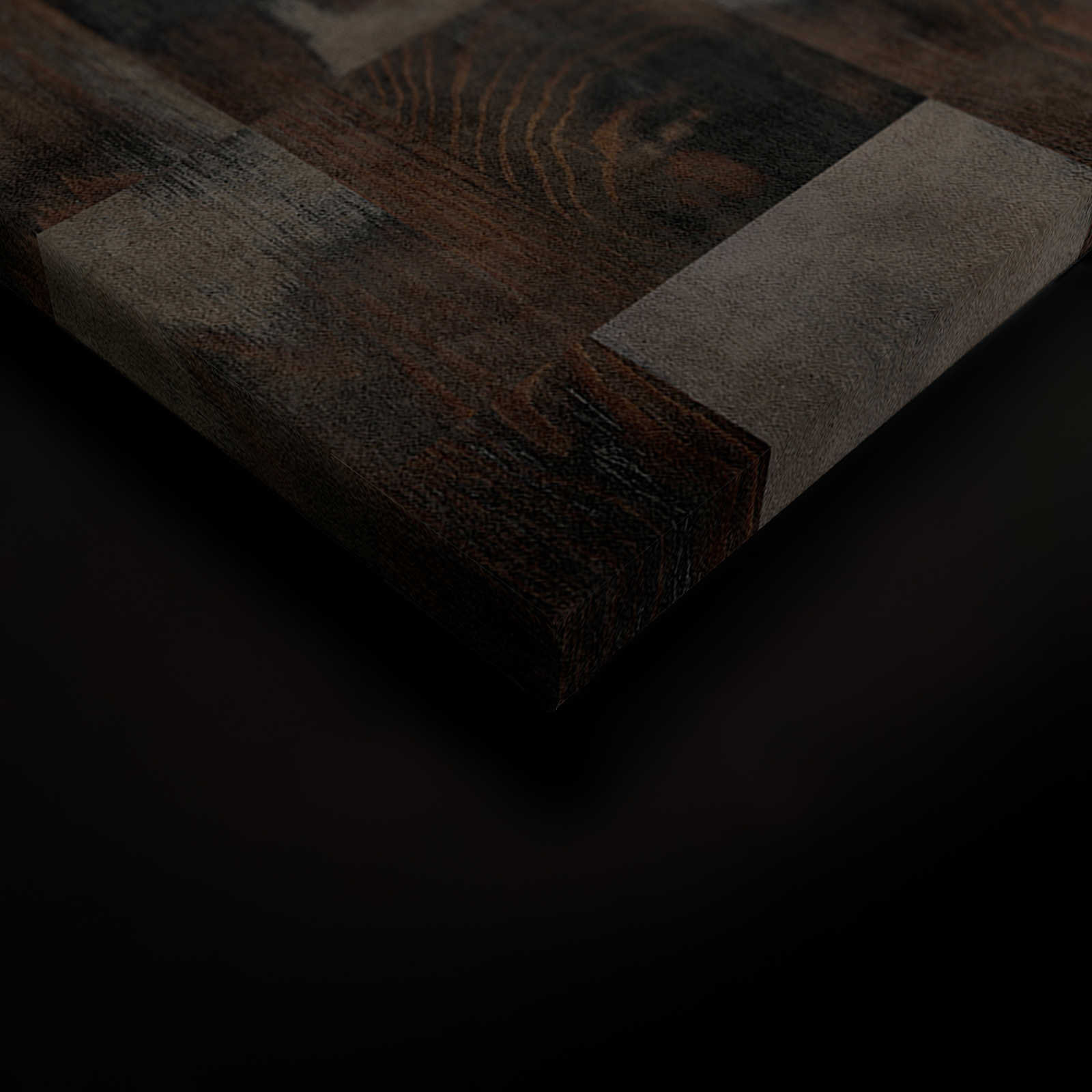 Factory 2 - Wood Look Canvas Painting Checkerboard Pattern - Used Look ...