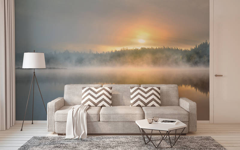 sofa, Wohnzimmer, Wandbild, Zwei Muster Kissen, Couchtisch