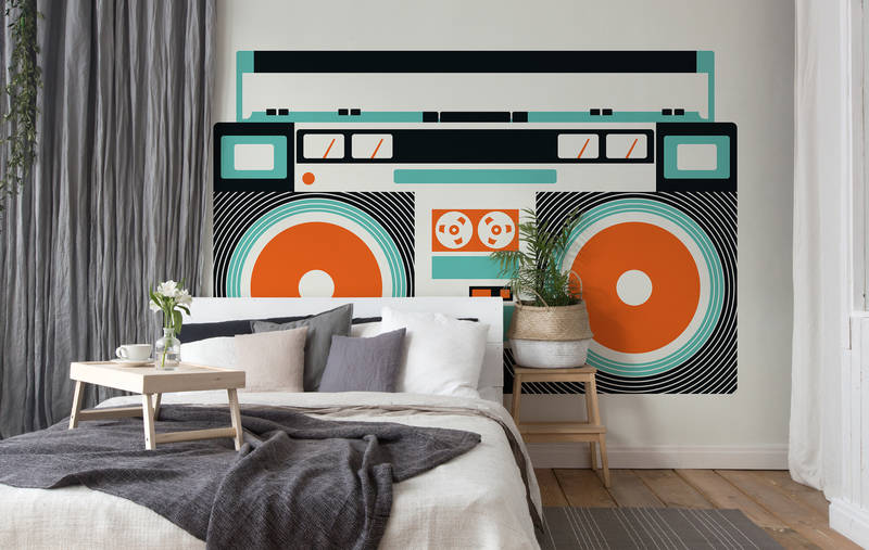Backdrop, Boombox, Wandbild, Vintage-Stil, Lautsprecher