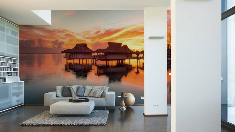 Wohnzimmer, Wandbild, Ikonen-Meerblick, Sofa, Couchtisch