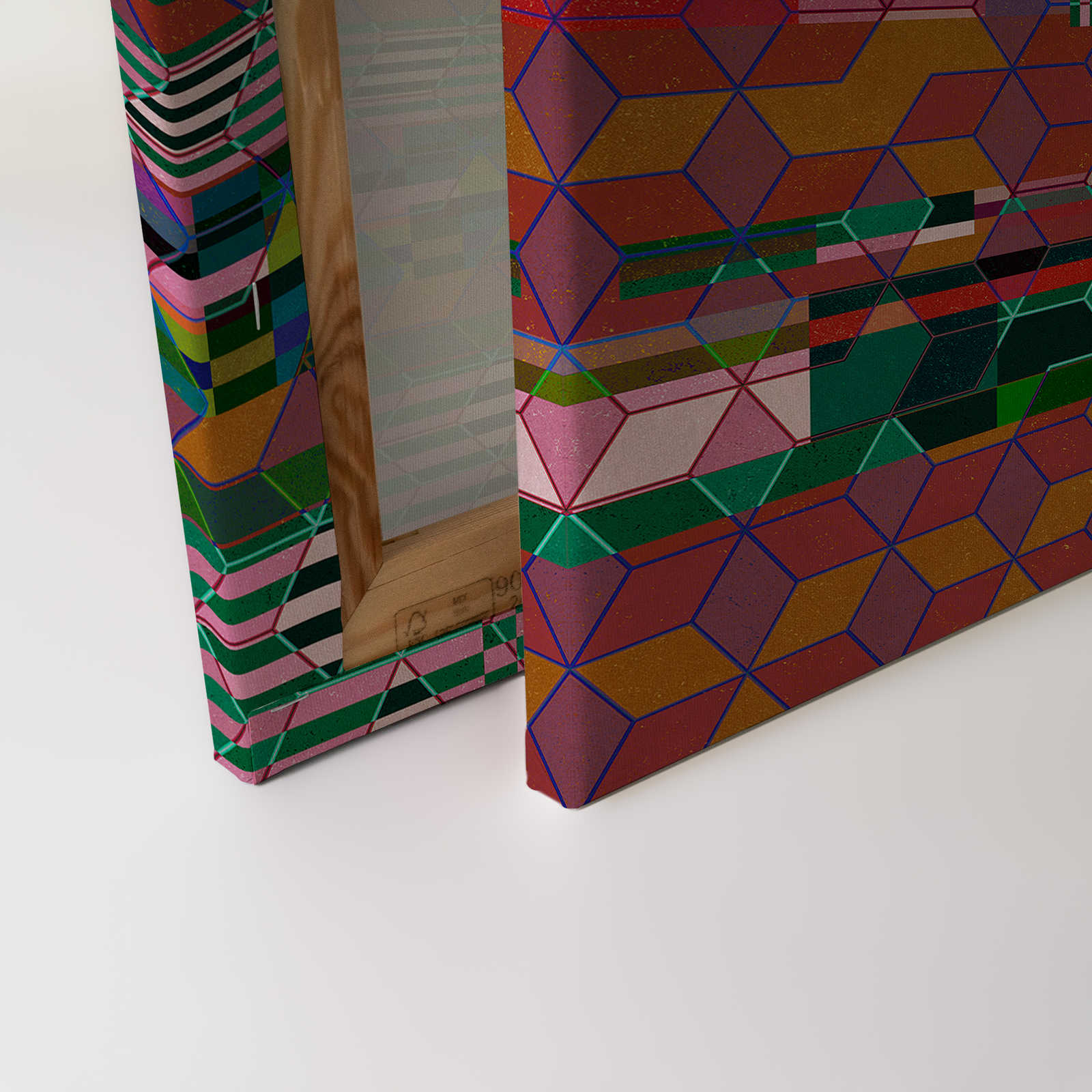             Mirage 2 - Buntes Leinwandbild Grafik Mosaik modern – 0,90 m x 0,60 m
        