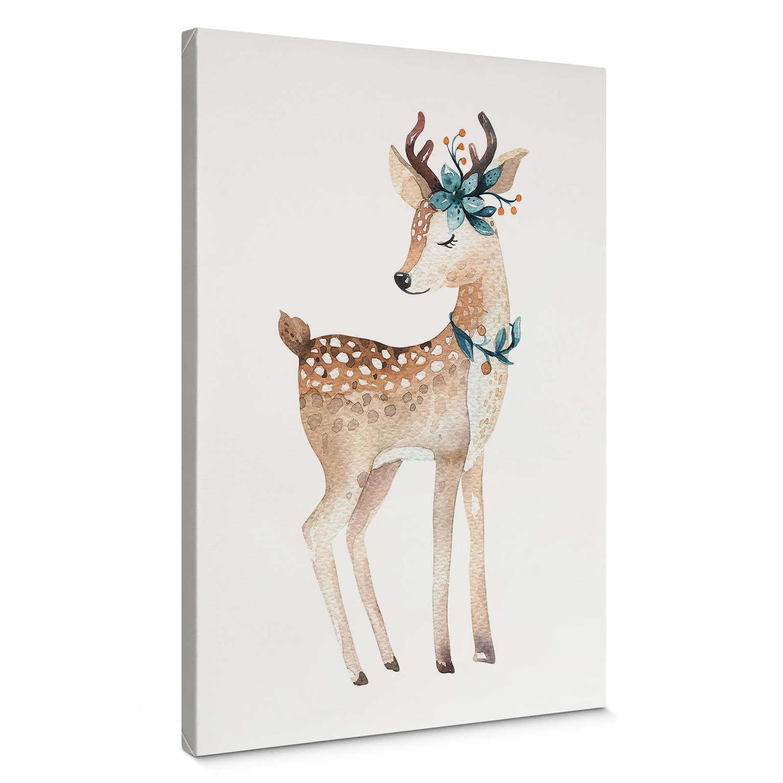             Kvilis Leinwandbild Rehkitz Kinder – 0,50 m x 0,70 m
        