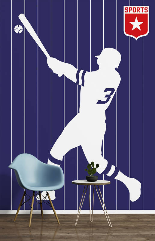 Baseball, Schläger, Silhouette, Wandbild, Sport-Logo