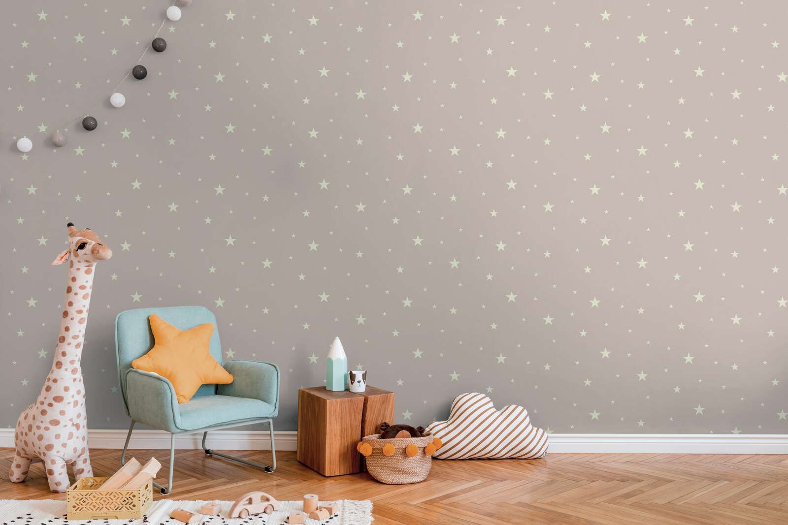 Wandtapete, Sternenmuster, Kinderzimmer, Spielzeugdeko, Giraffe Spielzeug
